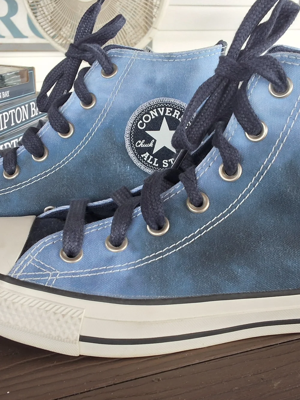 NEW Converse High Top Sneakers - Blue with Navy Laces Mens 6 Womens 8
